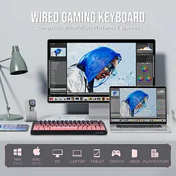 Клавіатура AJAZZ AK680 Pink Black | Brown Switch, HOT-SWAP - мініатюра 4