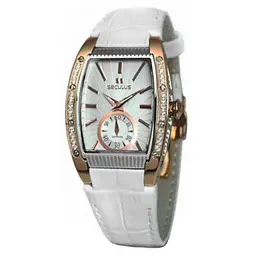 Наручний годинник Seculus 1667.2.1069 white, pvd-r cz stones, white leather