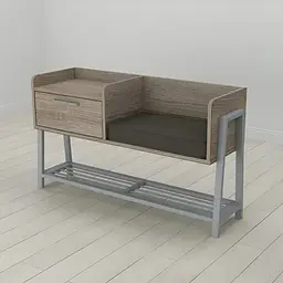 Банкетка з тумбочкою Ferrum-decor Бланка 540x1000x320 метал Сірий ДСП Сонома Трюфель 16 мм (FRD-103042)
