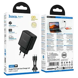 Адаптер мережевий HOCO C to C cable Profit single port PD charger set N83 | 1Type-C, 40W/3A, PD/QC| - мініатюра 2