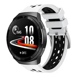 Силіконовий ремінець Primo Perfor Classiс для смарт годинника Huawei Watch GT 2e White/Black - мініатюра 3