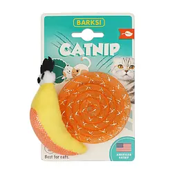 Іграшка для котів Barksi Catnip Равлик Жовтий із запахом котячої м'яти 9 см - мініатюра 2