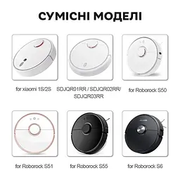 Бічні щіточки для пилососа Xiaomi Mi Robot Vacuum Cleaner Mi RoboRock Xiaowa 2 шт, Black 3 лопаті - мініатюра 4