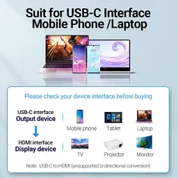 Перехідник USB-C to HDMI 0.15m black Vention (TDCBB) - мініатюра 6