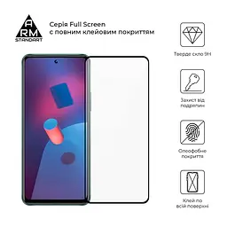 Захисне скло для Infinix Hot 11s X6812B/11s NFC, Full Glue, 2.5D, на весь екран, глянцеве, загартоване 9H, повне проклеювання по всій поверхні, з чорною рамкою, протиударне, ArmorStandart (ARM62085) - мініатюра 2