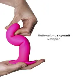Ділдо з присоскою Adrien Lastic Hitsens 4 Pink, відмінно для страпону, діаметр 3,7 см, довжина 17,8 см - мініатюра 3