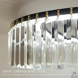 Керована світлодіодна SMART люстра TOPAZ 52 Вт 500x145 мм Чорна ESLLSE - мініатюра 4