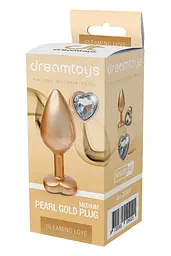 Анальна пробка Gleaming Love Pearl Gold Plug M 8.3 см (золотий) - мініатюра 5