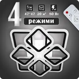 Люстра світлодіодна 517 Dlight з пультом 80Вт Чорний (02036) - мініатюра 1