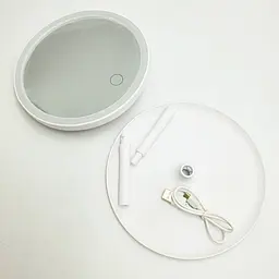 Дзеркало з Led підсвічуванням від USB кругле косметичне для макіяжу регулювання та яскравості світіння UKC 809 білий - мініатюра 7