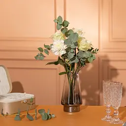 Ваза декоративна в стилі Ар-деко 25 см, сірий Flower Season HP-10-2 - мініатюра 4
