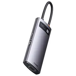 Перехідник HUB Baseus Metal Gleam Series 6-in-1 Multifunctional Type-C (WKWG080013) Gray - мініатюра 2