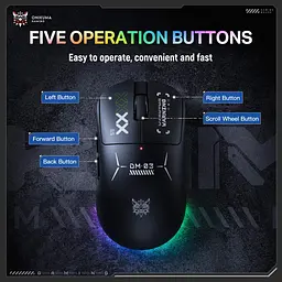 Комп'ютерна мишка Onikuma з RGB підсвіткою 12000 DPI 3 режими підключення Bluetooth / 2.4GHz / дротове - мініатюра 4
