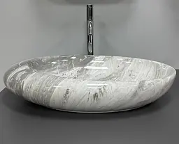 Умивальник VBI Vicenza M накладний 58x36 см grey stone glossy VBI-014806 - мініатюра 5