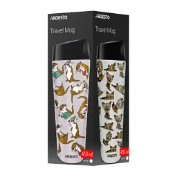 Термокружка Ardesto Coffee Time Animals Yorkie 450мл, нержавіюча сталь, сіро-бежевий (AR2645YT) - мініатюра 4