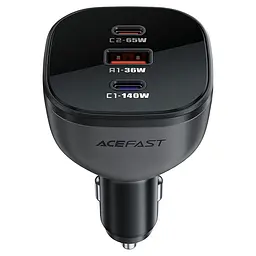 Автомобільний зарядний пристрій Acefast B14 165W (2*USB-C+USB-A) 3-port car charger Black (6974316282938) - мініатюра 5