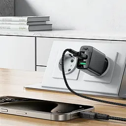 Зарядний пристрій 2xUSB 12W (2xUSB-A) A86 Чорний Acefast - мініатюра 7