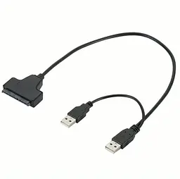 Кабель-перехідник XON MemoryCable 2 x USB 2.0 to SATA 6 Гбіт/c 2.5" HDD / SSD Чорний (XCA1A22SA1PB 6556) - мініатюра 4