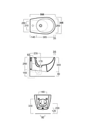 Біде підвісне Simas Vignoni VI19 F85 (VI19-F85 NM) Вlack matte, Чорний матовий - мініатюра 5
