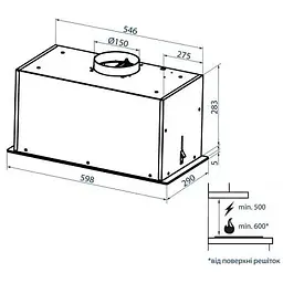 Витяжка вбудована Minola HBI 6673 BL Glass 1000 LED Line - мініатюра 3
