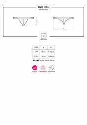 Мереживні танги з доступом Obsessive 828-THC-1 crotchless thong чорні S/M - мініатюра 7