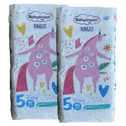 Підгузники Babydream FUN&FIT Розмір 5 junior, Вага 12-25 кг, 80 шт