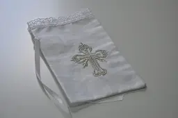 Мішечок для волосся з вишивкою хрестик 11 х 18 см Lari Білий - мініатюра 2