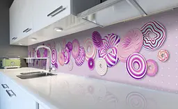 Кухонний фартух Happy Pocket Бузкові пончики вінілова для кухні 65х250 см Їжа Фіолетовий Z184733 - мініатюра 5