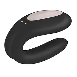 Смарт-вібратор для пар Satisfyer Double Joy Black із широким кліторальним стимулятором - мініатюра 2