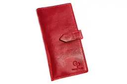 Портмоне, червоне жіноче з хлястиком GRANDE PELLE 18х9х1.5 см acs0032210
