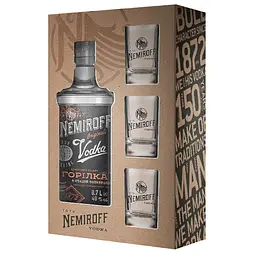 Сувенірний набір Nemiroff Originals 40% 0.7 л + 3 чарки - мініатюра 2