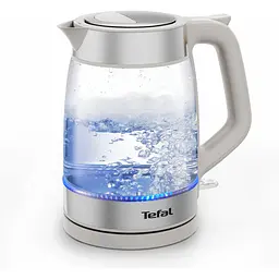 Електрочайник Tefal Glass Kettle 1.7 л скло з підсвіткою біло-срібний (KI605B30) - мініатюра 5