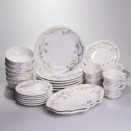 Столовий сервіз Yiwu Villeroy YY78-8A фарфоровий на 6 персон 32 предмети: тарілки, чашки, блюда