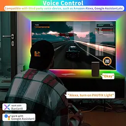 Світлодіодна стрічка AUTIX USB RGB Smart IC COB, 3 м, 5 В, 1800 світлодіодів, кольорова піксельна адресована світлодіодна стрічка - мініатюра 4