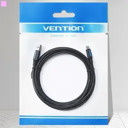 Дата кабель USB 2.0 AM to USB-C 1.5m 3A black Vention (COKBG) - мініатюра 6