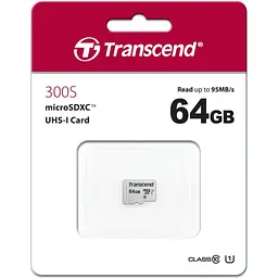 Карта пам'яті Transcend 64GB microSDXC class 10 UHS-I U1 (TS64GUSD300S) - мініатюра 2