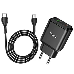 Зарядний пристрій Hoco Favor N5 20 W + кабель Type-C Type-C чорний 6931474738936 - мініатюра 2