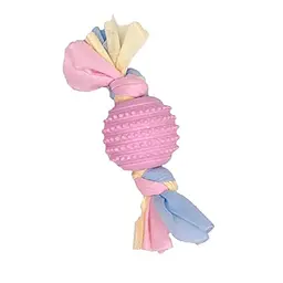 Жувальна іграшка для собак Derby Ribbed ball with cotton rope
