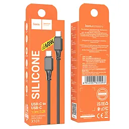 Кабель Hoco X101 Assistant 60W silicone charging data cable Type-C to Type-C Black - мініатюра 2