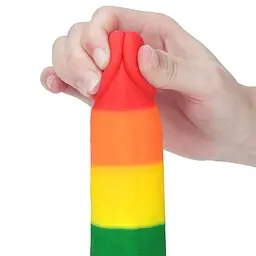 Фалоімітатор LoveToy Prider Dildo 7.5" 19.5 см райдужний - мініатюра 6