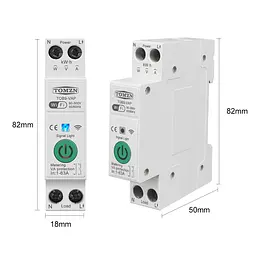 Розумний автоматичний вимикач Tuya Wi-Fi із захистом TOMZN TOB9-VAP 1P+N 110/220V 1–63A Цифрове реле з лічильником (19645) - мініатюра 3
