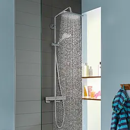 Душова система Hansgrohe Croma E Showerpipe 280 1jet EcoSmart з термостатом 27660000, Хром - мініатюра 3