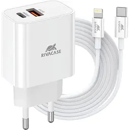 Зарядний пристрій Rivacase PS4102 WD5, PD 20W+QC3.0, білий (PS4102 WD5 (White))