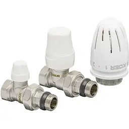 Комплект для підключення радіатора Koer 1/2"x1/2" прямий з термоголовкою SET-12 KR3177