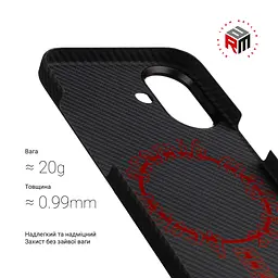 Чехол ArmorStandart BlackIcon Aramid Twill MagCase для Apple iPhone 17 Black (ARM90148) - мініатюра 3