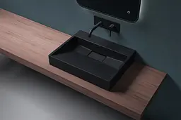 Умивальник VBI Este підвісний без отвору під змішувач 50x38 см black VBI-019904 - мініатюра 7