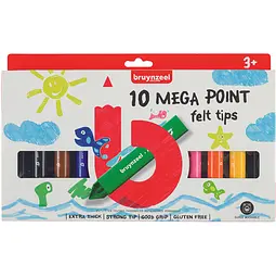 Набір дитячих фломастерів MEGA POINT 10кол. Bruynzeel