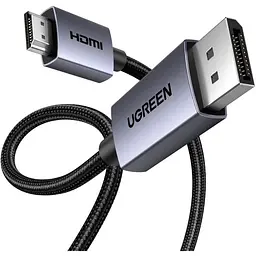 Кабель мультимедійний DisplayPort M to HDMI M 2.0m V2.0 4K30Hz DP125 black Ugreen (35842)