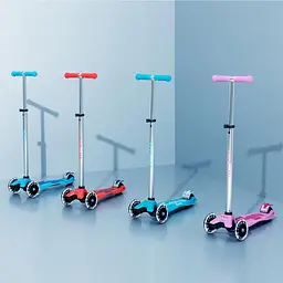 Самокат MICRO серії "Maxi Deluxe Glow LED" – ЧЕРВОНА АУРА (до 50 kg, 3-х колісний, світло) Micro MMD368 - мініатюра 10