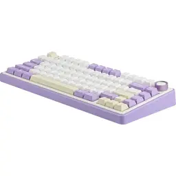 Клавіатура бездротова Aula F75, White/Purple, Bluetooth 5.0 / 2.4GHz USB / Type-C, механічна (перемикачі Gasket Reaper), RGB підсвічування, 80 кнопок, акумулятор, EN/UA (6978080501479) - мініатюра 4